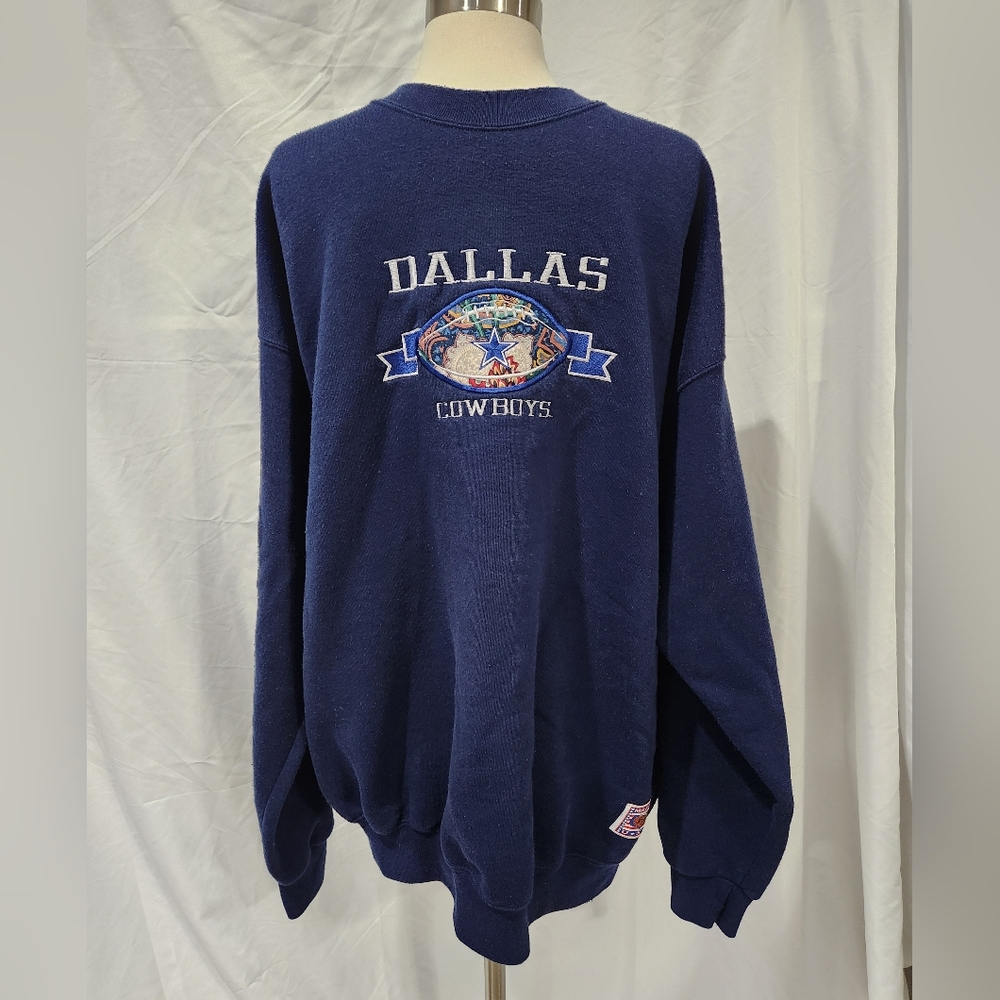 VTG Dallas Cowboys Sweatshirt USA XL 90s Patch Pullover NFL Crable Sportswear